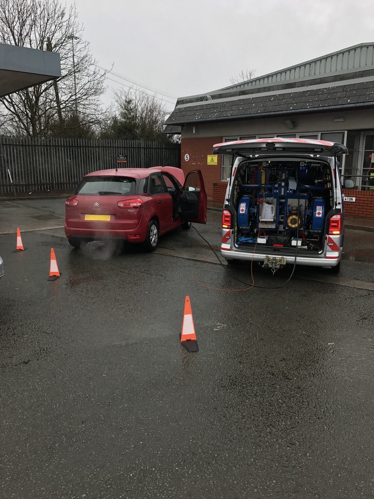 Fuel drain carried out on a misfuelled vehicle